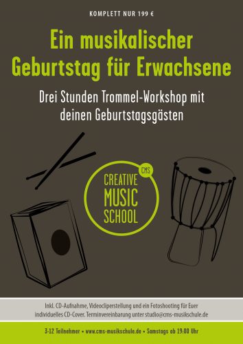Erwachsenengeburtstage CMS Musikschule Trommeln